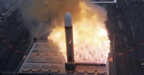 A Block IV Tactical Tomahawk SLCM is test-fired from the Mk 41 VLS onboard the USN's Arleigh Burke-class guided-missile destroyer USS Farragut. There is debate over whether converting Tomahawk missiles for land-based deployment would be part of any US ...