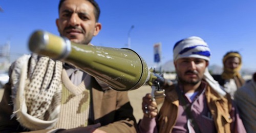 An armed Yemeni man holds a rocket launcher in the capital Sanaa to show their support for the Shiite Huthi movement against the Saudi-led intervention, in December 2018. Washington continues to debate if it will withdraw all US military support for th...