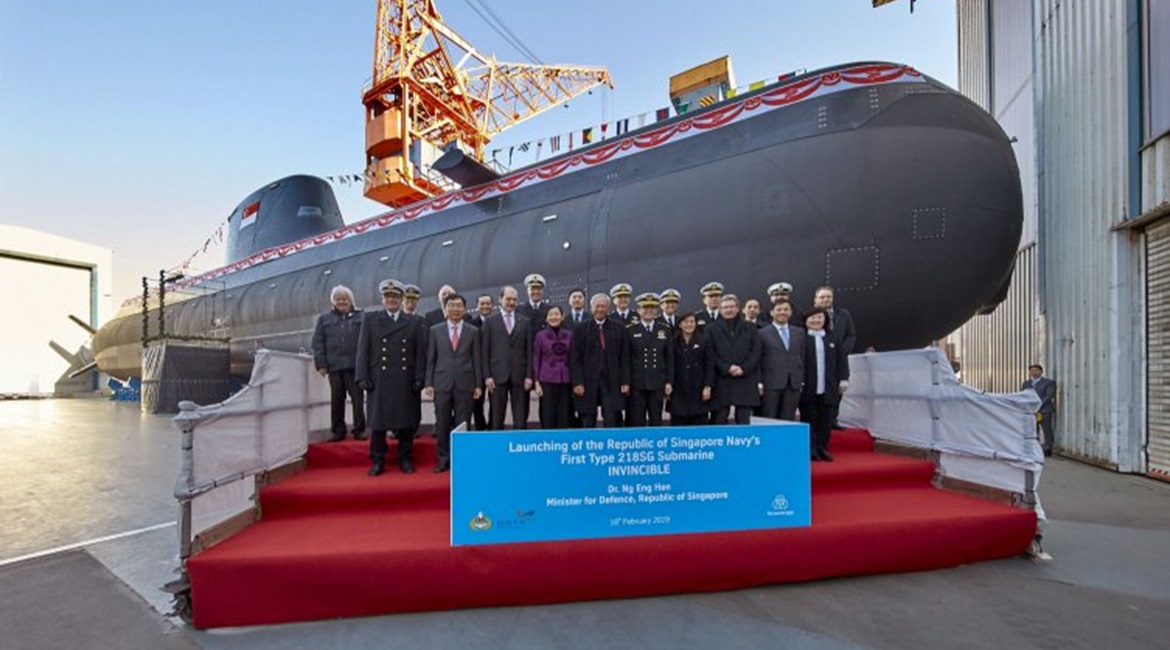 , the first of four Type 218SG submarines on order for the RSN, is seen here during a launch ceremony held in Kiel on 18 February.