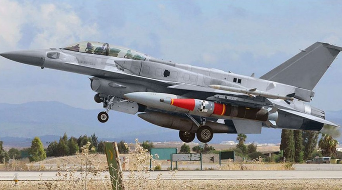 Rafael's new Rocks stand-off air-to-surface missile on the F-16I testbed during certification trials.