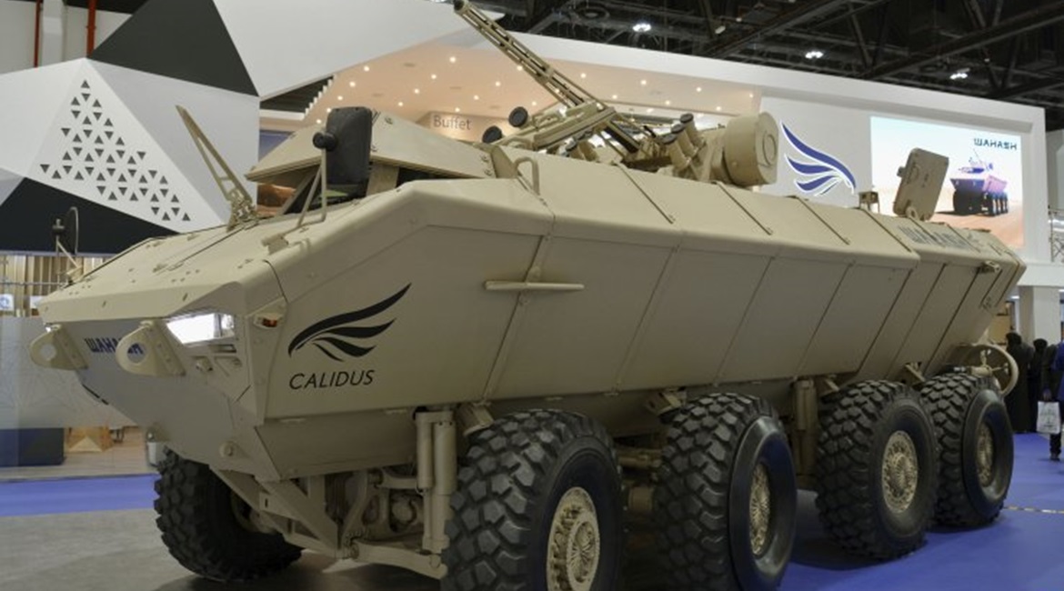 Calidus unveiled the Wahash 8x8 infantry fighting vehicle at the IDEX 2019 trade show in Abu Dhabi.