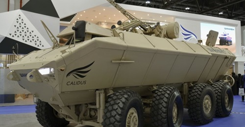 Calidus unveiled the Wahash 8x8 infantry fighting vehicle at the IDEX 2019 trade show in Abu Dhabi.