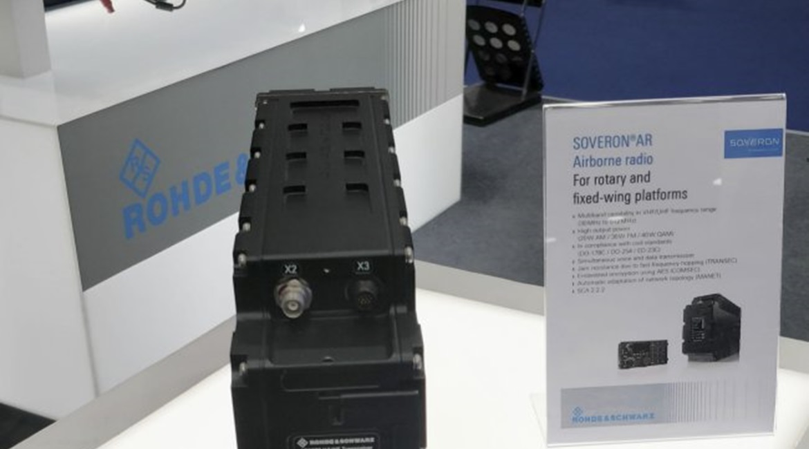 The R&S SOVERON AR software-defined radio seen at Aero India 2019.