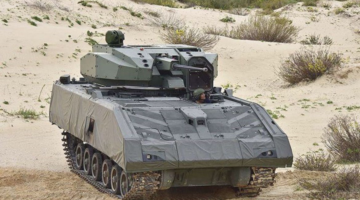 An official image of the Singapore Army's Next Generation Armoured Fighting Vehicle showing the vehicle with a new remote weapon station in place of the Adder M30 system originally seen on the vehicle.