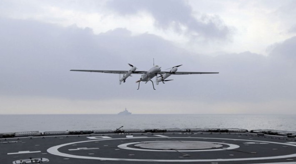 The PLAN deployed what appears to be a Sea Cavalry SD-40 VTOL UAV from a Luyang II-class destroyer during a training exercise held in late February in the South China Sea.