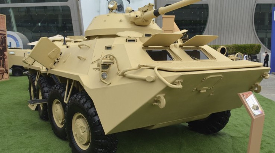 MIC's Shareef-3 8×8 APC is based on the BTR-70 with a BMP-1 turret.