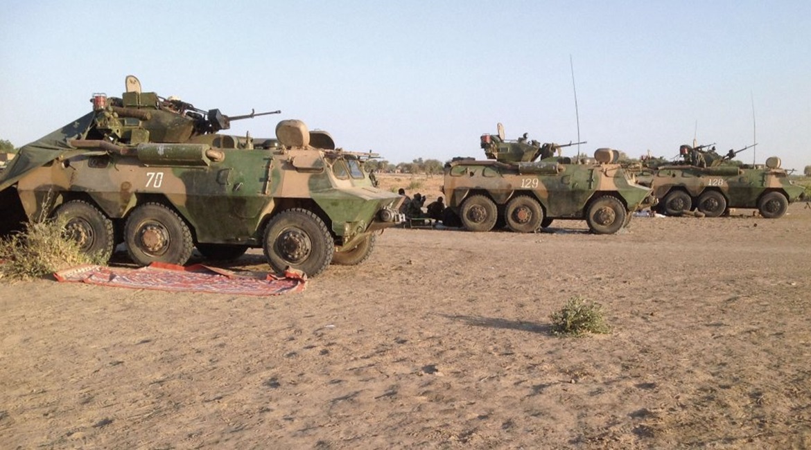 Four Chinese-made WZ523 armoured personnel carriers (APCs) are seen near Fotokol in northern Cameroon on 1 February 2015. They were probably part of a batch of 10 surplus vehicles delivered in 2007. The operation in early 2015 involved them driving acr...