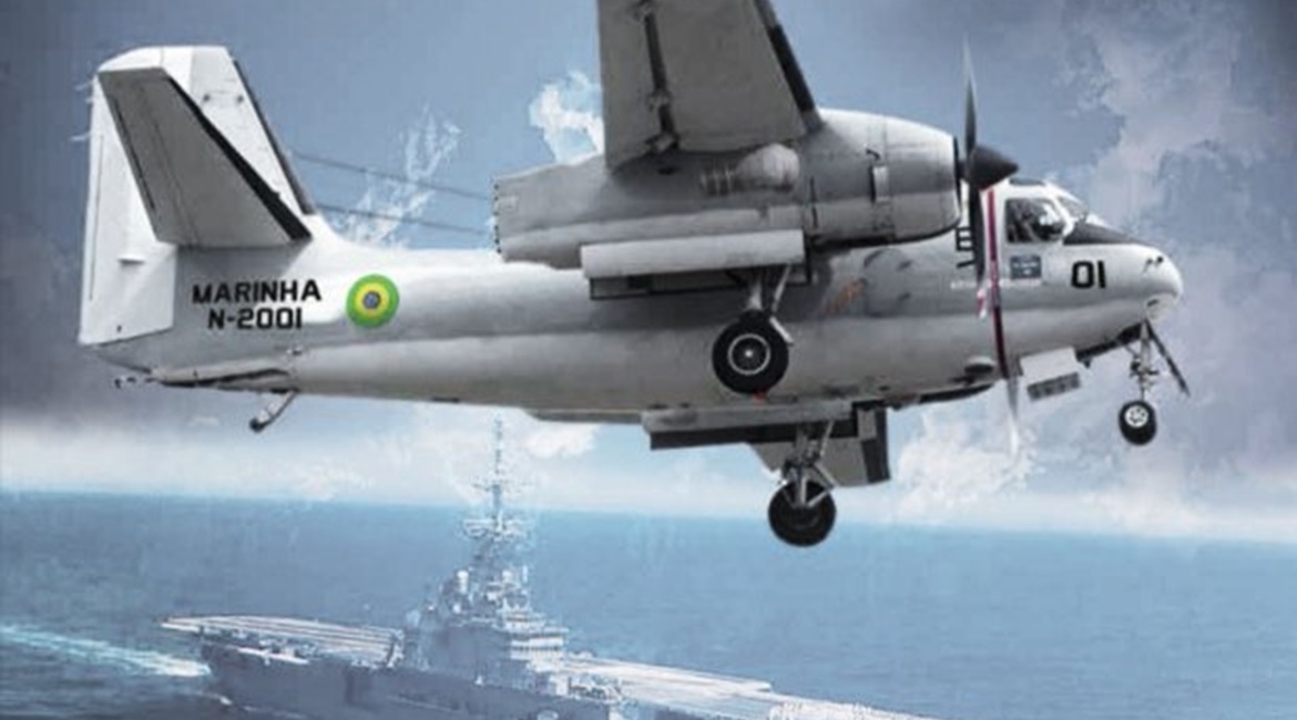 An artist's impression of KC-2 overflying the Brazilian aircraft carrier