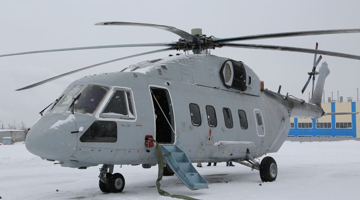 The Mi-38T transport-assault helicopter.