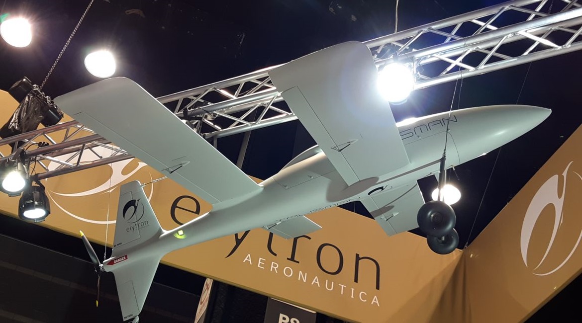 Elytron Aeronautica's Talisman tandem wing UAV on display on 1 May at the 2019 AUVSI Xponential conference in Chicago.