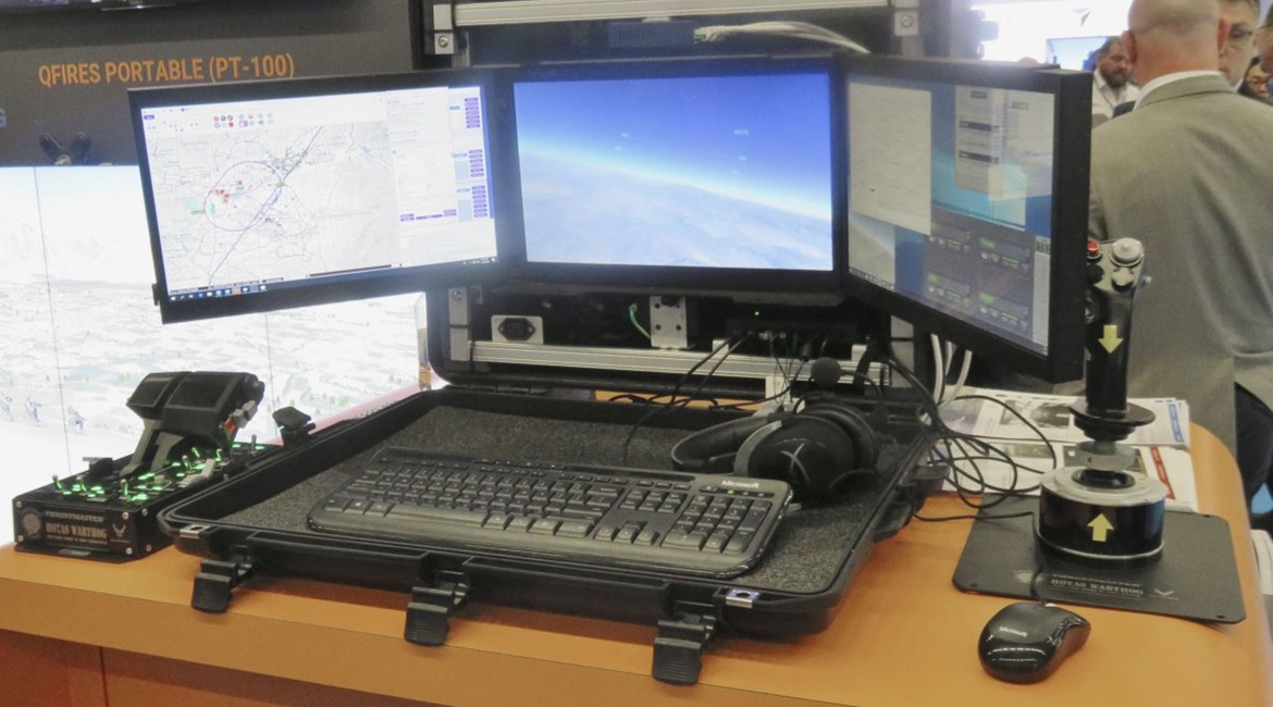 The instructor operator station of the reconfigured QuantaDyn QFires PT-100 system.