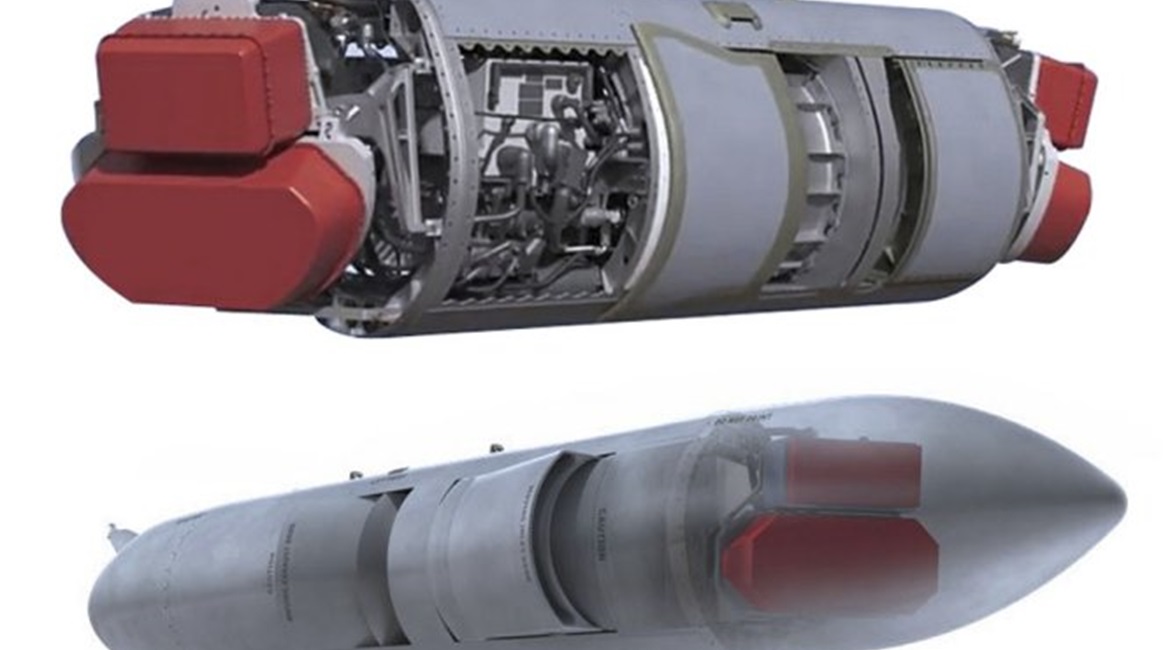 The NGJ-MB integrates GaN-based AESA antennas. Power is provided by a ram air turbine.