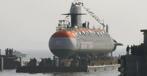 The IN has postponed the commissioning of Kalvari-class boat 
        
         (seen here during its launch ceremony in January 2017) by several months following the discovery of what appear to be manufacturing defects.