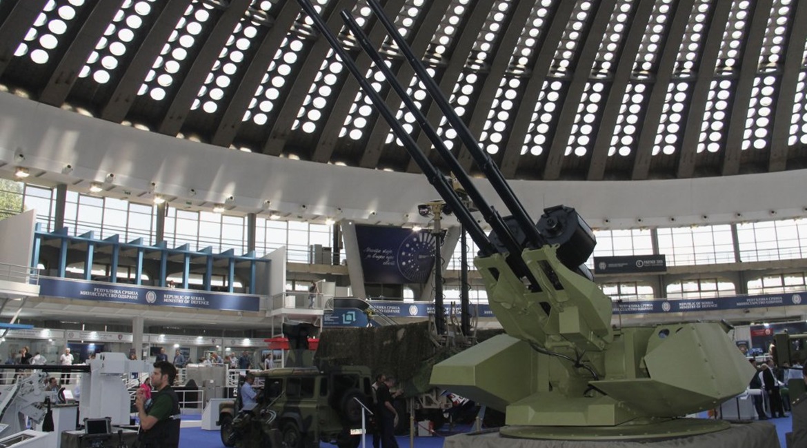 The Dubs 20/3 Kerber remote-controlled turret, armed with three 20 mm drum-fed cannons.