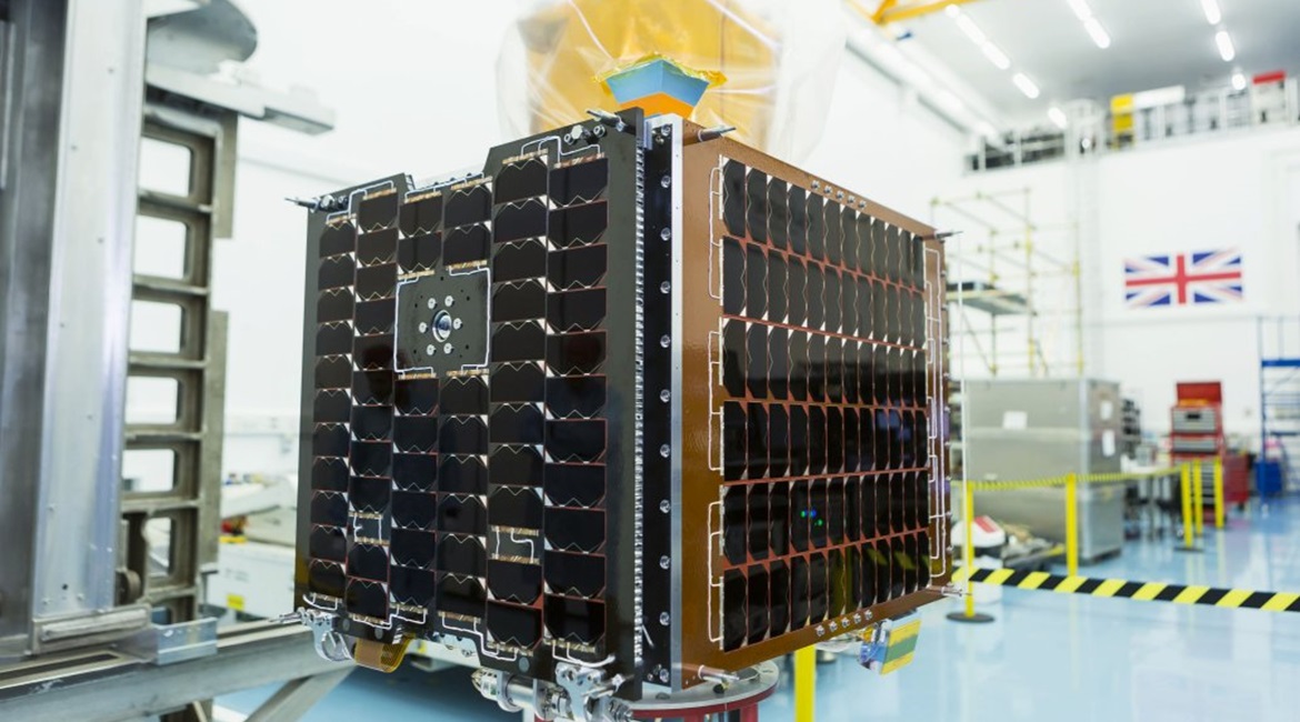 The UK's Carbonite 2 satellite, seen here at the facilities of joint developer Surrey Satellite Technology Ltd. Carbonite 2 is the UK's first low-Earth orbit high-definition imagery and video satellite, and is an example of the country's engagement in ...