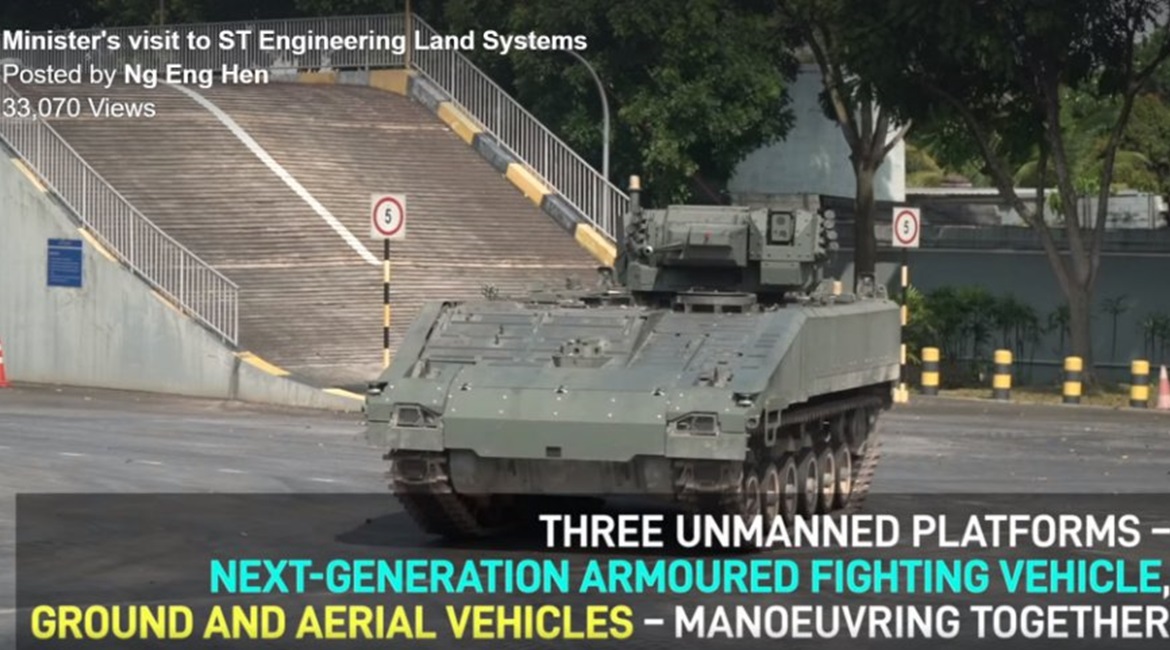 A close-up image of the unmanned NGAFV, clearly showing the modifications that enable vehicle control and navigation.