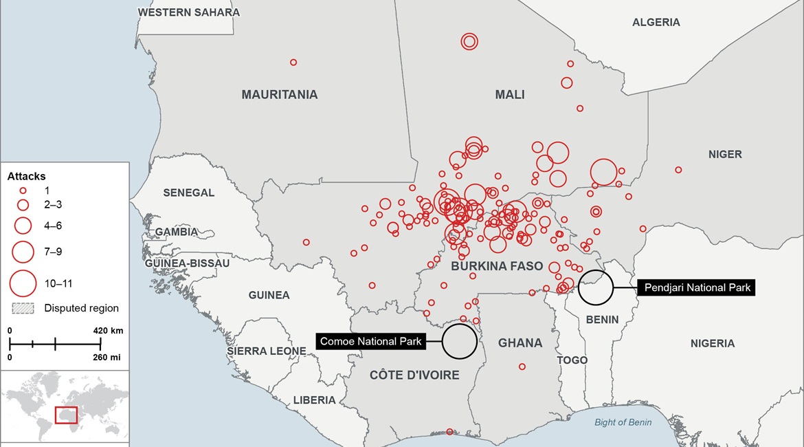 West Africa & Sahel attacks July 2018-June 2019