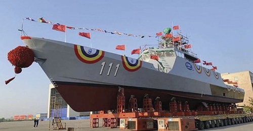 Malaysia's first Littoral Mission Ship, Keris, seen here before its launch in China.