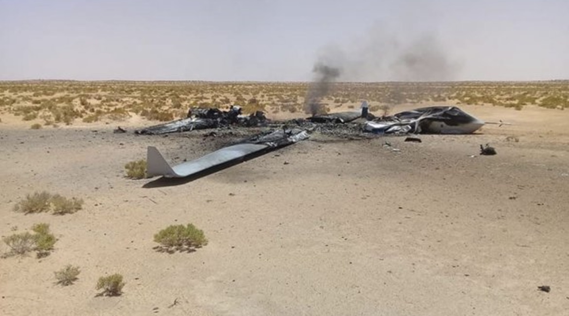 The winglets on this UAV seen crashed in this photograph released on 3 August indicate that it was a Wing Loong II.