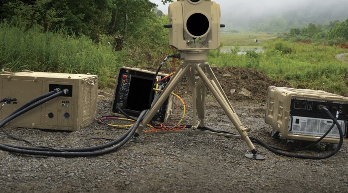 Boeing's tripod-based Compact Laser Weapon System (CLWS). The company will participate in a future USAF high-energy laser device demonstration.