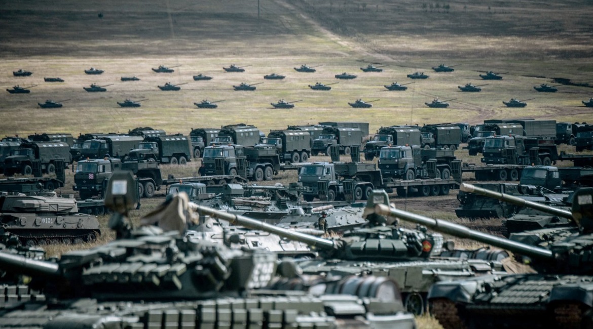 Military vehicles on the Tsugol training ground during 'Vostok 2018', the largest exercise since the Cold War. 'Centre 2019' will not come close to 'Volstok 2018' in scale, but it may demonstrate the readiness of Russian forces to conduct large scale n...