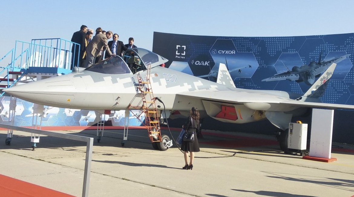 Rostec's Rosoboronexport unveiled the Su-57E, an export variant of its only fifth-generation fighter aircraft, at MAKS 2019.