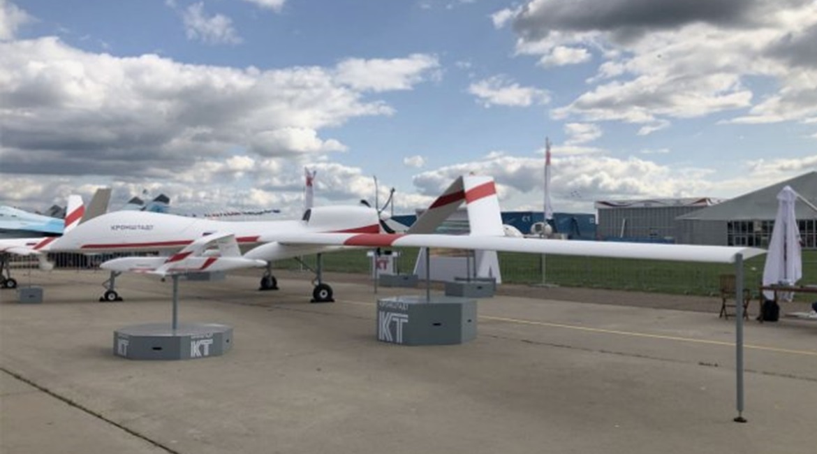 Kronshtadt Group has showcased several unmanned aerial vehicles at MAKS 2019, including a new MALE-class platform seen here.