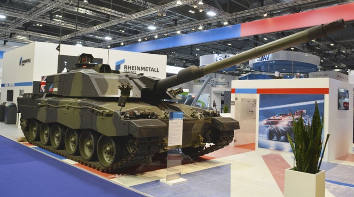 RBSL's proposal for the Challenger 2 Life Extension Programme as shown at DSEI 2019. The upgrade would provide the Challenger 2 with ammunition commonality with NATO tanks for the first time.