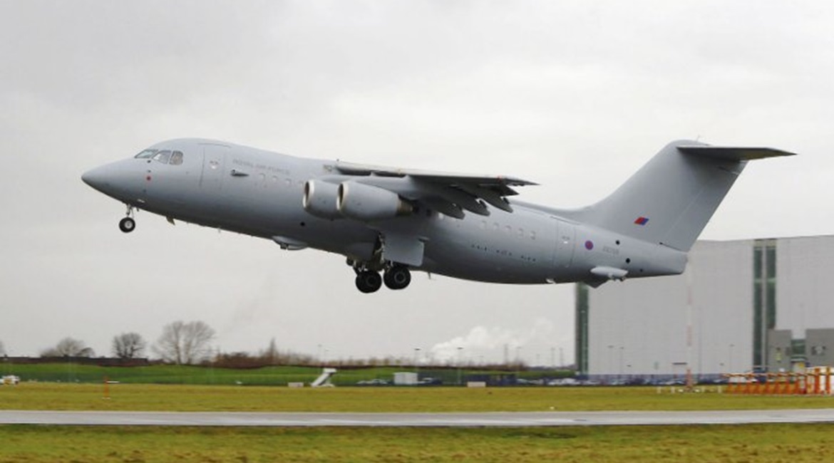 One of two BAE Systems BAe 146 C.3 jet transports delivered to the RAF in April 2013. The two aircraft, along with two VIP variants, have been put up for sale.