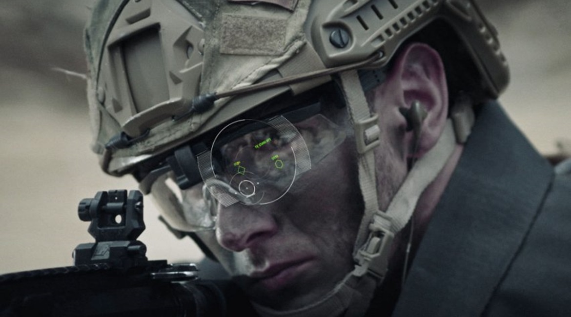SmartEye is a C2 display integrated into ballistic eyewear to provide soldiers with an augmented reality display of the battlefield.