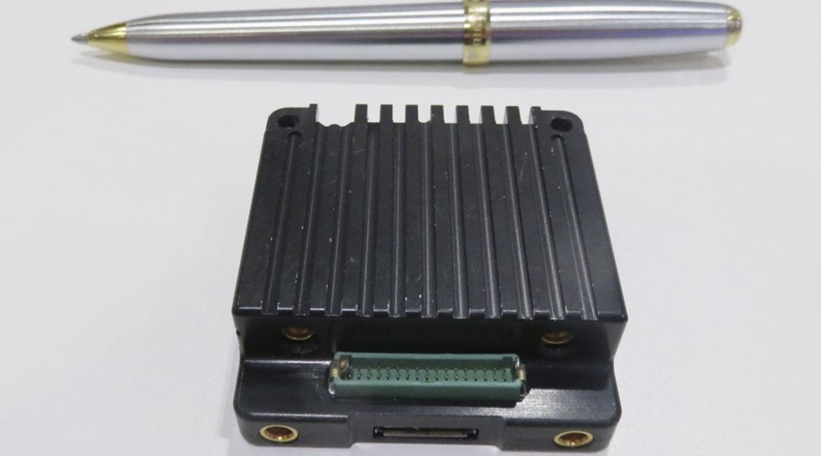 The Domo Tactical Communications SOL8SDR-C MiMo mesh radio module can host the new MeshUltra waveform and is claimed to be the world's smallest MiMo mesh radio.