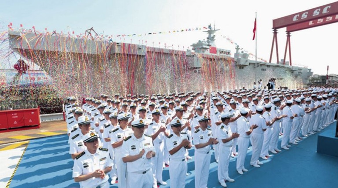 The Chinese navy held a launch ceremony for its first helicopter carrier on 25 September at the Hudong-Zhonghua shipyard in Shanghai.