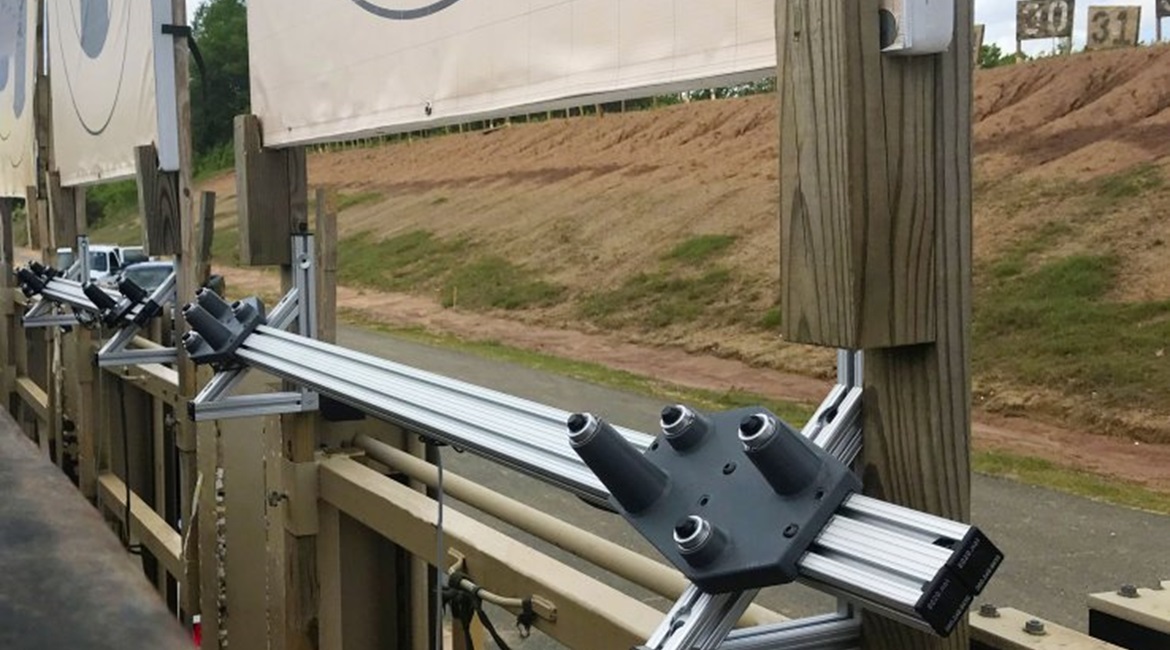 A Meggitt LOMAH bar mounted beneath a target.