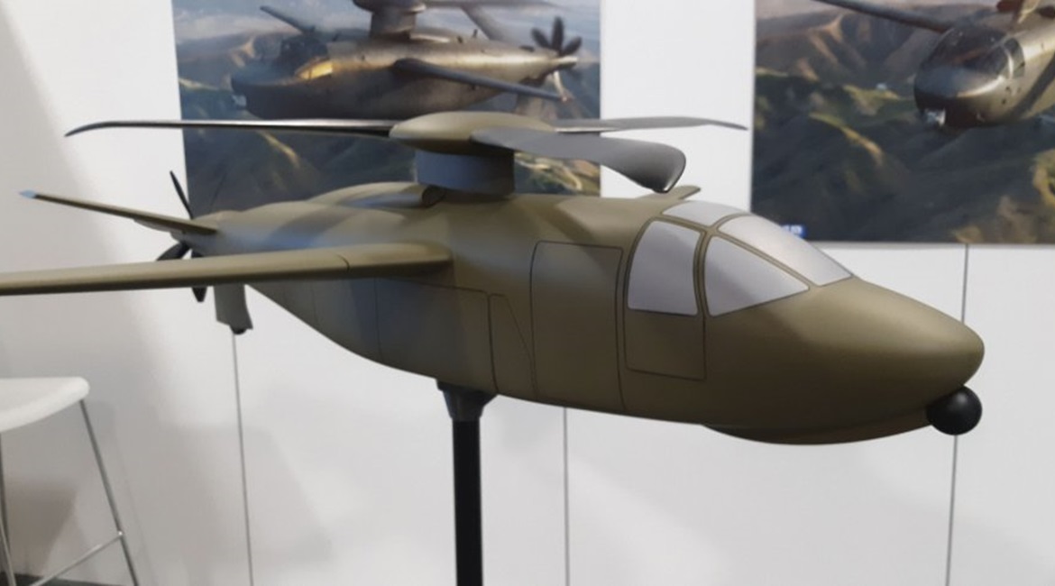 Karem Aircraft's AR-40 helicopter features a tail rotor that can swivel to a 90° position in hover to provide anti-torque.