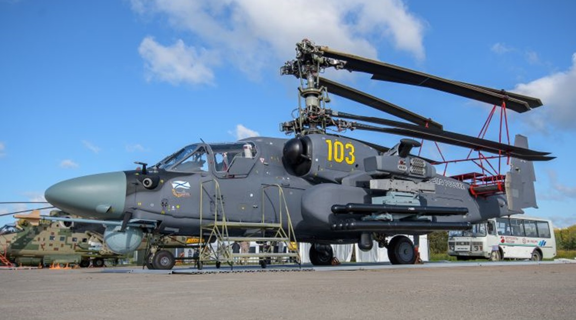 Russia's Ka-52M combat helicopter is to receive the V006 Rezets AESA radar.