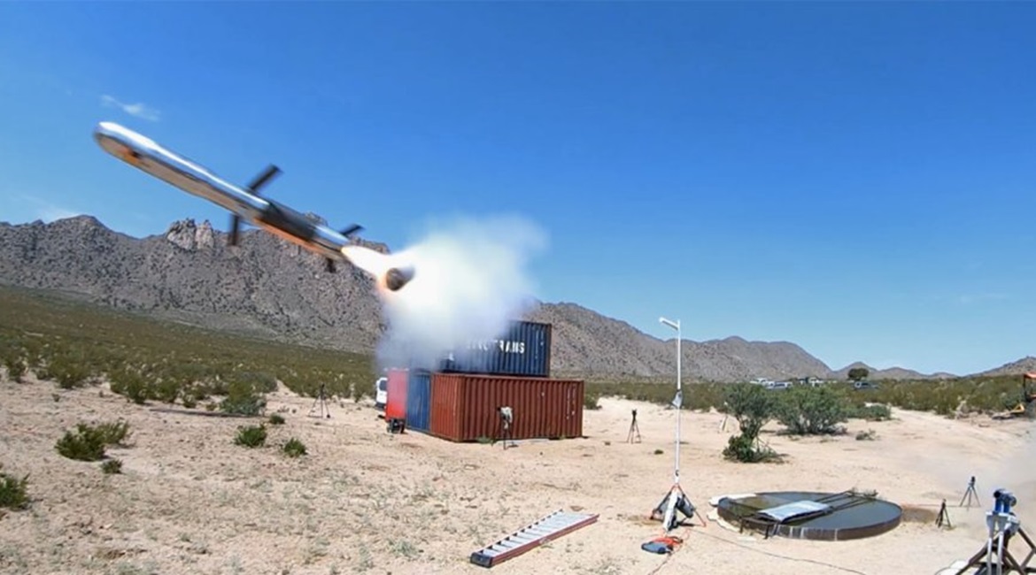 A Raytheon/Saab 84mm Guided Carl-Gustaf Munition (GCGM) is launched during flight trials at the Bofors Test Centre in Karlskoga, central Sweden, during September. The trials pave the way for an end-to-end GCGM System Capabilities Demonstration in the U...