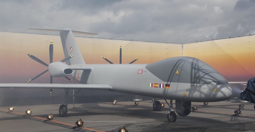 The European MALE RPAS is now being developed by France, Germany, Italy, and Spain. This full-scale mock-up was revealed at the ILA Airshow on 26 April, although some final design features were said to be missing.