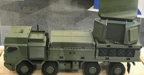 A model of the truck-mounted CEAOPS surveillance and cueing radar.