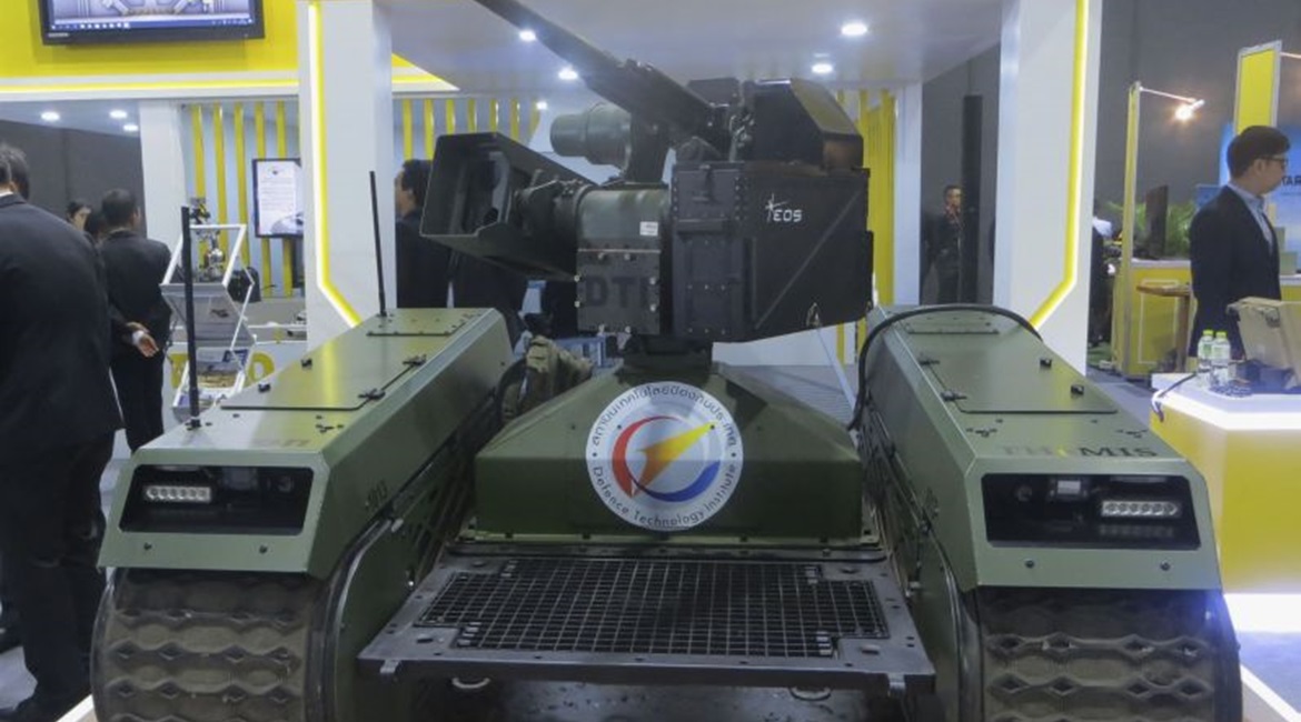 Thailand's DTI has unveiled the 'D-Iron' UGV, which marries Milrem's THeMIS UGV with a remote weapon station developed by EOS.