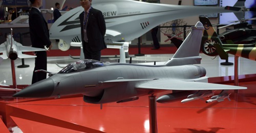 A model of the FC-20E, displayed at the Dubai Airshow.