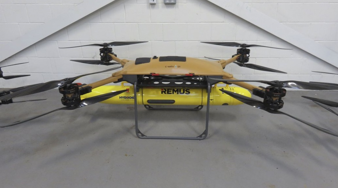 The Malloy Aeronautics T150 quadcopter was used to deliver the REMUS 100 to its operating area during AAF 2.0.