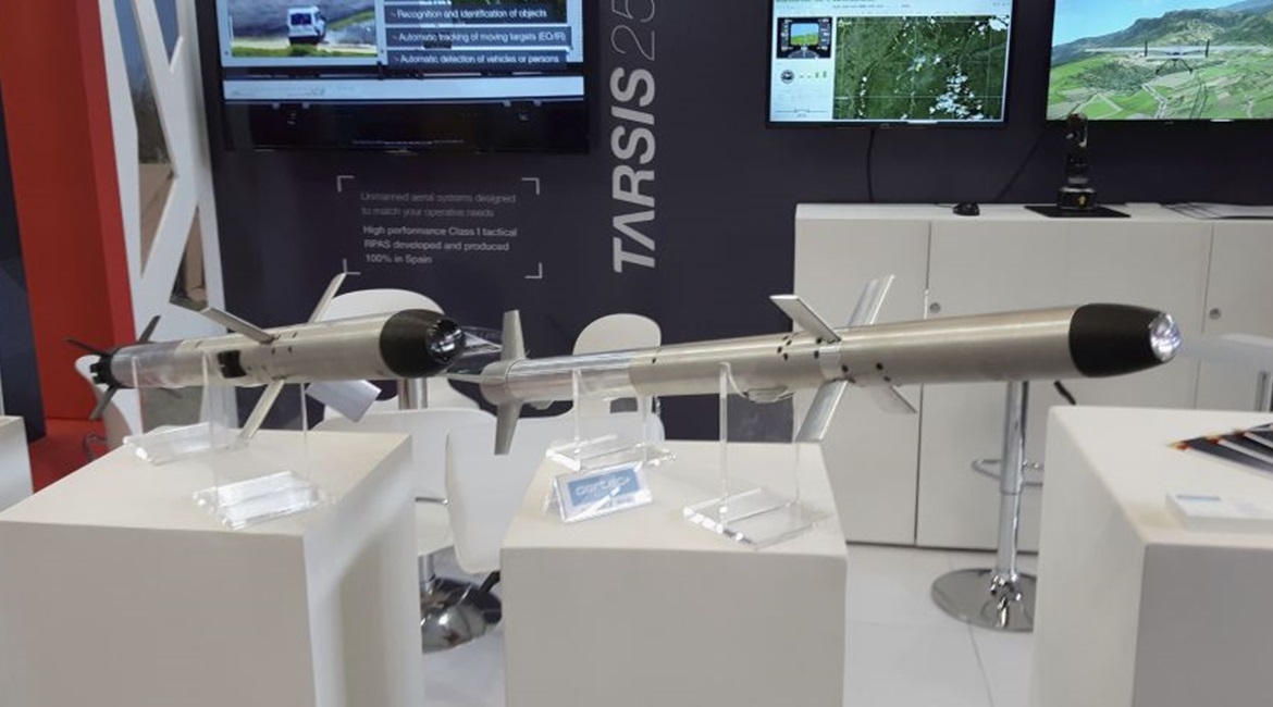 The Tarsis 25 can be used with these Aertec-developed semi-active laser-guided micro missiles that have a range of about 5 km. Two Tarsis 25 aircraft are required to carry out a strike mission.