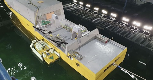 Tank testing at MARIN has demonstrated the launch and recovery of USVs in conditions of up to sea state 5/6.