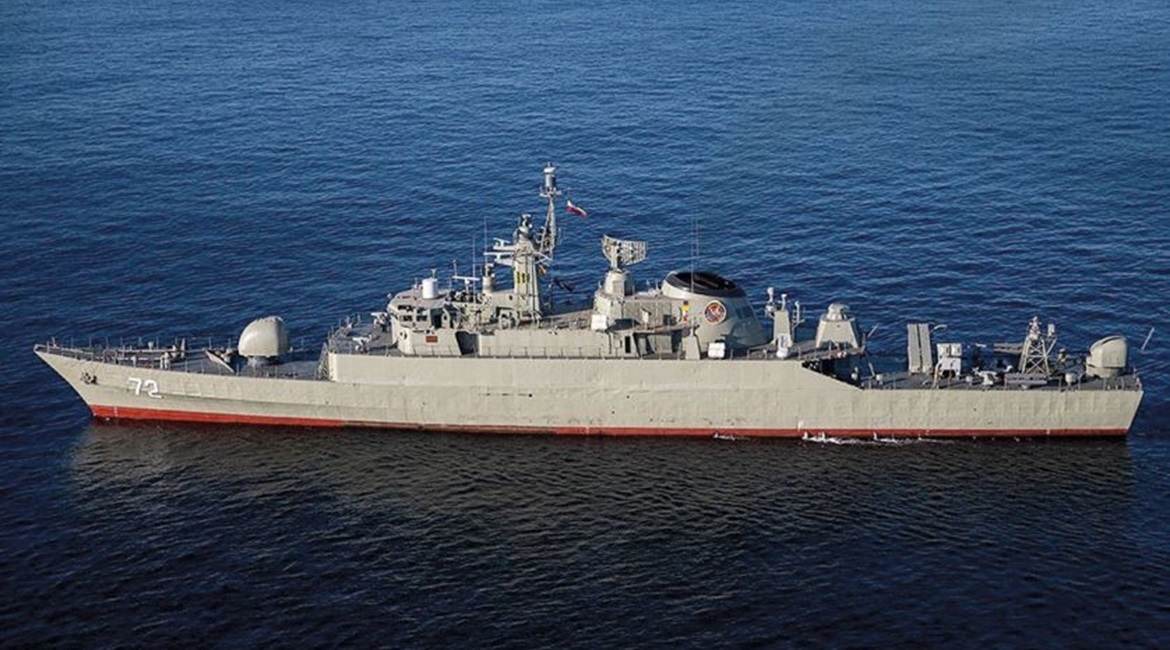 IRIS 
        
         , seen here post upgrade at the Iranian-hosted naval exercises held with Russia and China in late December 2019. Of note is the new Kamand CIWS system, new fire control equipment installed on newly constructed pedestals...