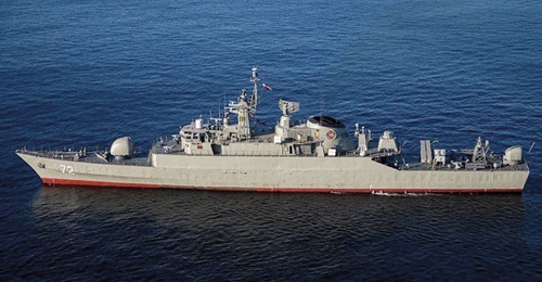 IRIS 
        
         , seen here post upgrade at the Iranian-hosted naval exercises held with Russia and China in late December 2019. Of note is the new Kamand CIWS system, new fire control equipment installed on newly constructed pedestals...