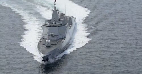 The principal armament of 
        
        , which entered service with the PLAN on 12 January, centres around its VLS, which comprises 64 cells forward of the bridge and 48 cells forward of the hangar.