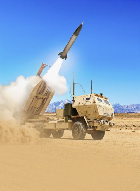 Artist's rendering of the Lockheed Martin Precision Strike Missile being launched from an M142 HIMARS launcher. The US Army is crafting plans to field such weapons in the Indo-Pacific, including on the Senkaku/Diaoyu Islands.