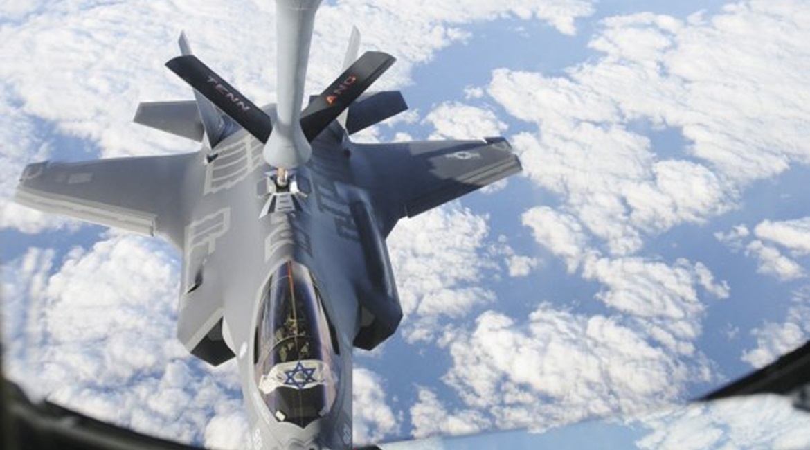 One of the first F-35s for Israel seen on its delivery flight from the United States. The IAF now has two squadrons operating the type from Nevatim Air Base in southern Israel.