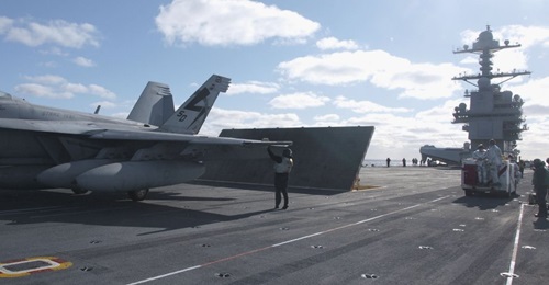 The US Navy and Newport News Shipbuilding are testing weapons elevators on carrier USS 
        
         as well as upgrades to launching, recovery, and propulsion systems.
