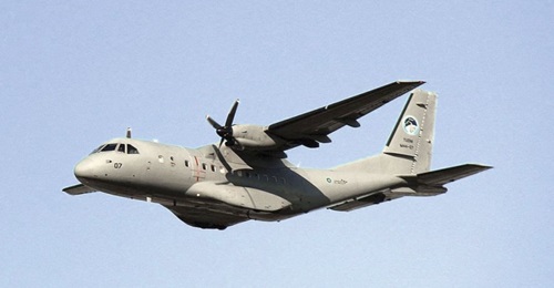 An RMAF CN-235 transport aircraft. This specific aircraft (shown here with tail number 07) was written off after it ditched into the sea in February 2016.